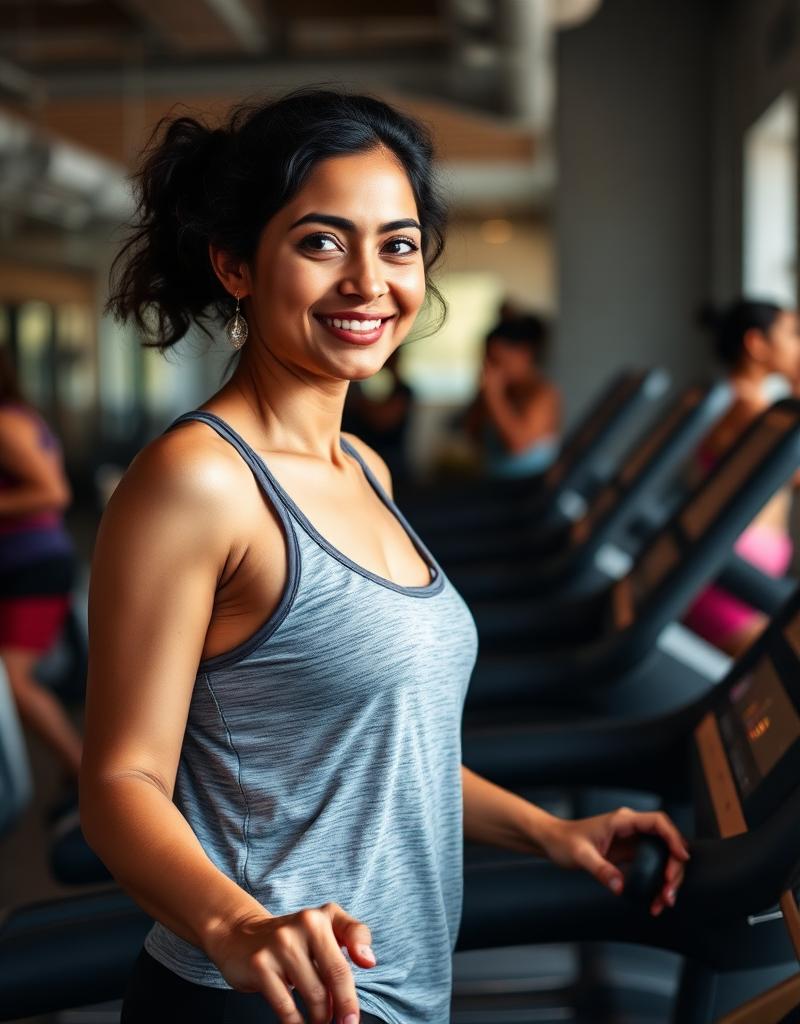 A first-time gym member at ease on the floor